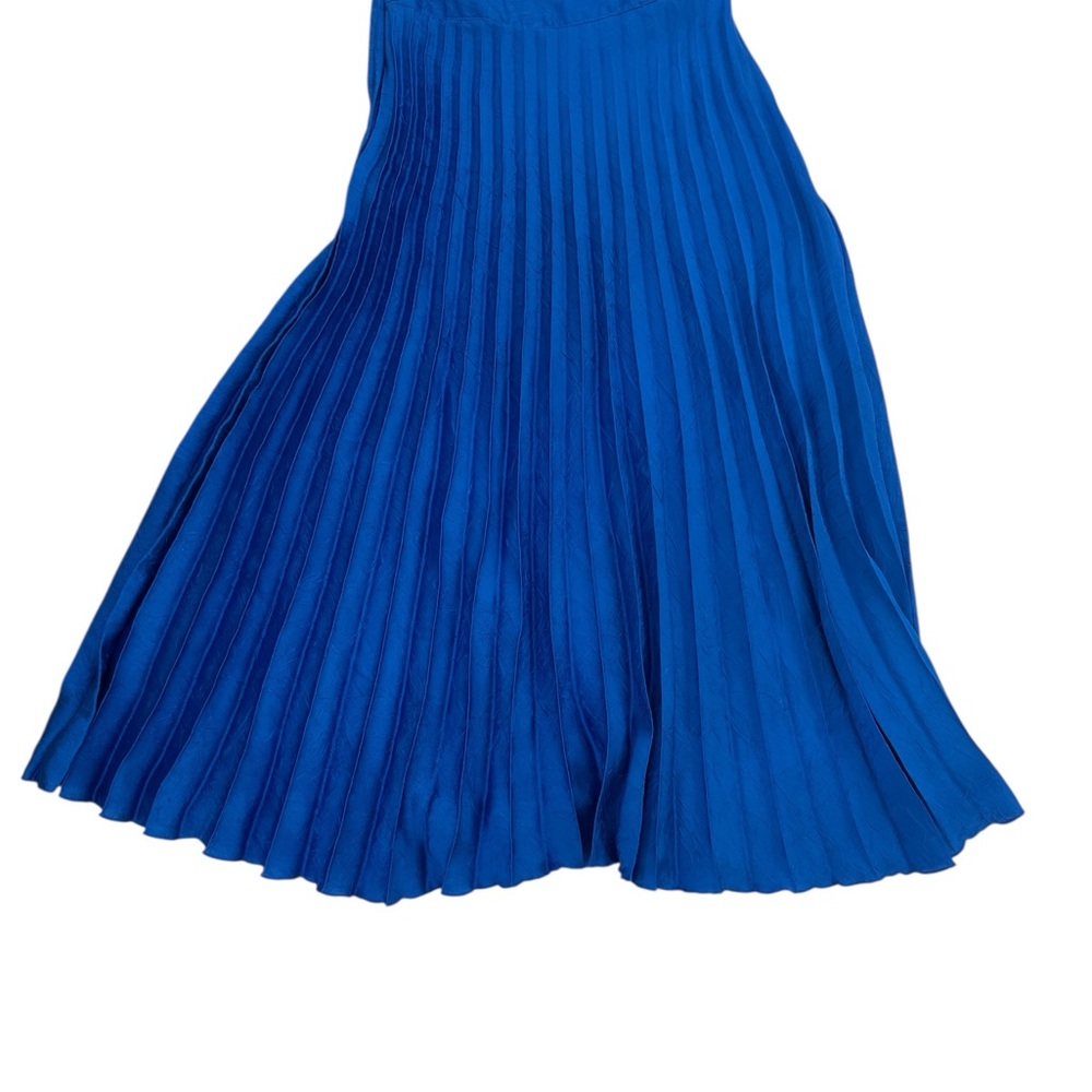 Zara Blue Midi A-Line Pleated Skirt